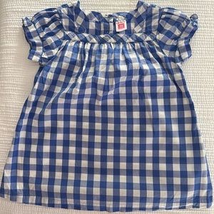 White & blue gingham top